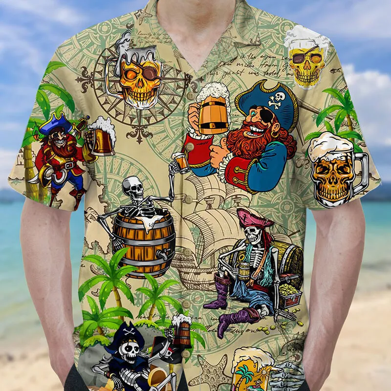 Pirate Drinking Beer Acrylic Hawaiian Shirt sold by GTHIC