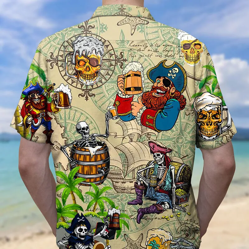 Pirate Drinking Beer Acrylic Hawaiian Shirt sold by GTHIC product image thumbnail 2