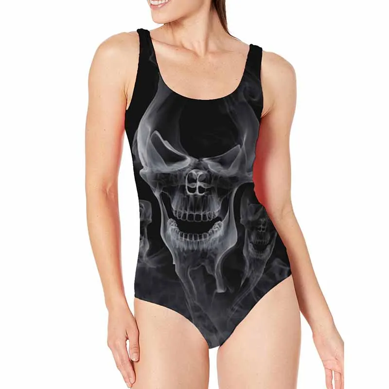 Horror Ghost Print Women’s One Piece Swimsuit sold by GTHIC