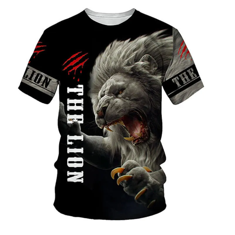 Ferocious Lion Polyester Viking T-Shirt sold by GTHIC