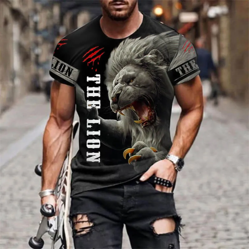 Ferocious Lion Polyester Viking T-Shirt sold by GTHIC product image thumbnail 2