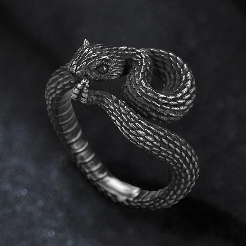 Vivid Cerastes Snake Sterling Silver Ring sold by GTHIC product image thumbnail 3