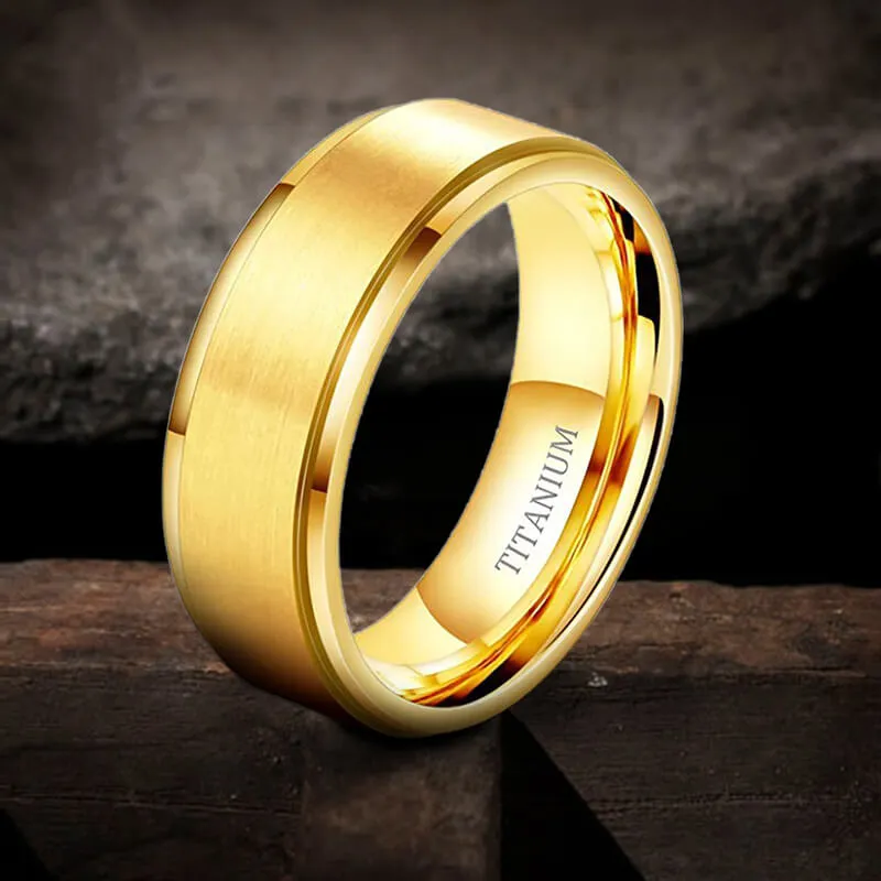 Minimalist Gold Color Titanium Band Ring sold by GTHIC product image thumbnail 3