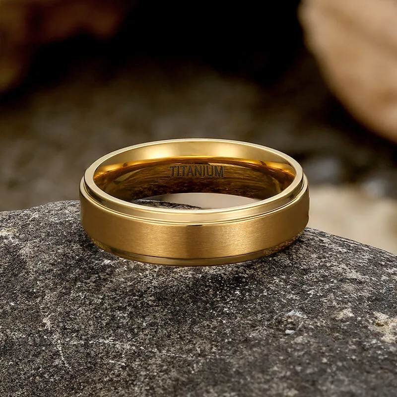 Minimalist Gold Color Titanium Band Ring sold by GTHIC