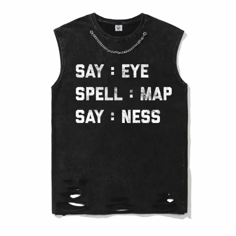 Eye Map Ness Offensive Funny Cotton Vest Top sold by GTHIC