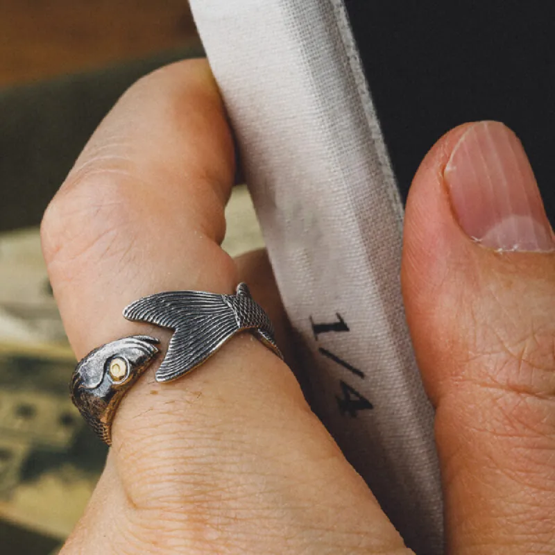 Fish Design Sterling Silver Open Ring sold by GTHIC