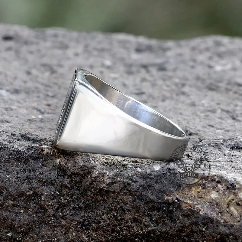 Cracked Pattern Stainless Steel Square Ring sold by GTHIC product image thumbnail 4