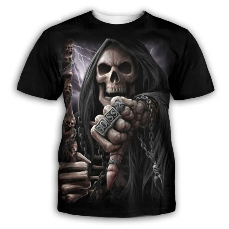 Gothic Grim Reaper Skull T-Shirt sold by GTHIC