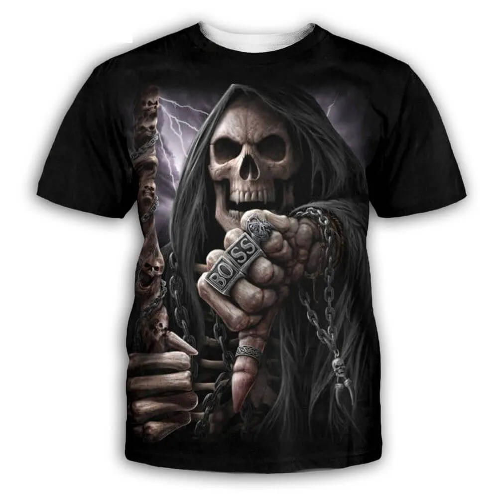 Gothic Grim Reaper Skull T-Shirt sold by GTHIC