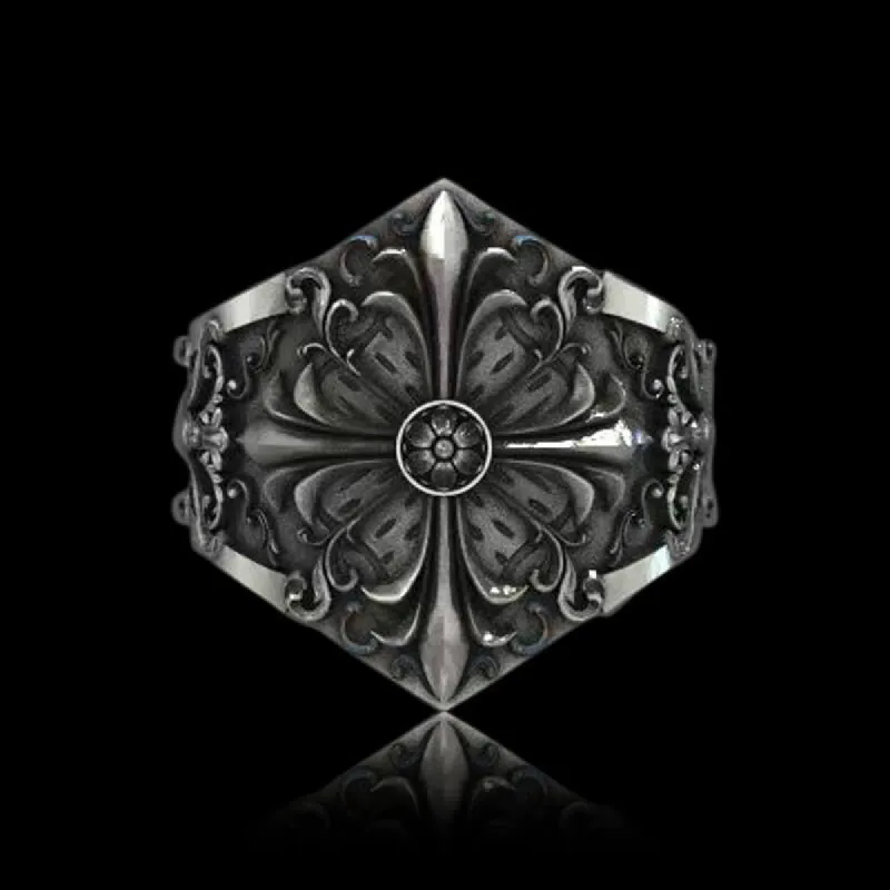 Gothic Pattern Sterling Silver Open Ring sold by GTHIC