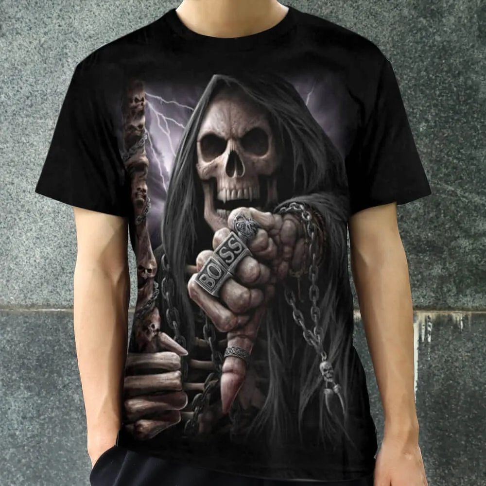 Gothic Grim Reaper Skull T-Shirt sold by GTHIC product image thumbnail 2