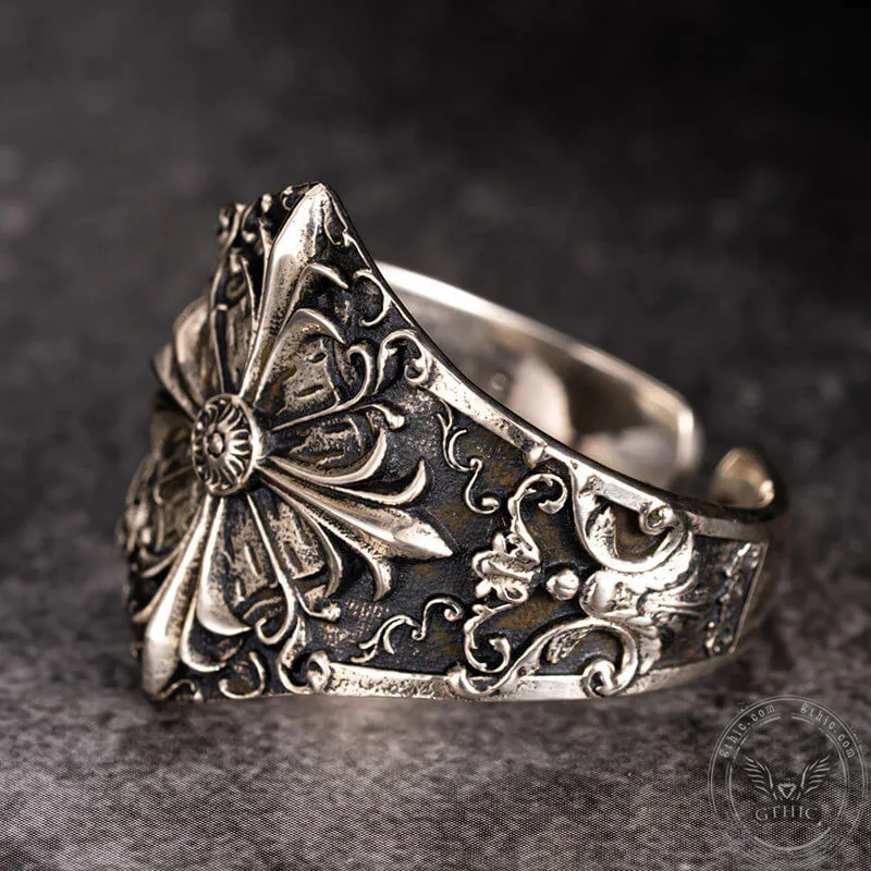 Gothic Pattern Sterling Silver Open Ring sold by GTHIC product image thumbnail 5