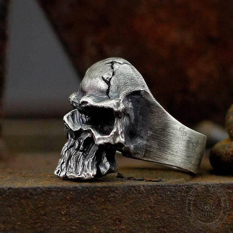 Dark Crack Sterling Silver Skull Ring sold by GTHIC product image thumbnail 2