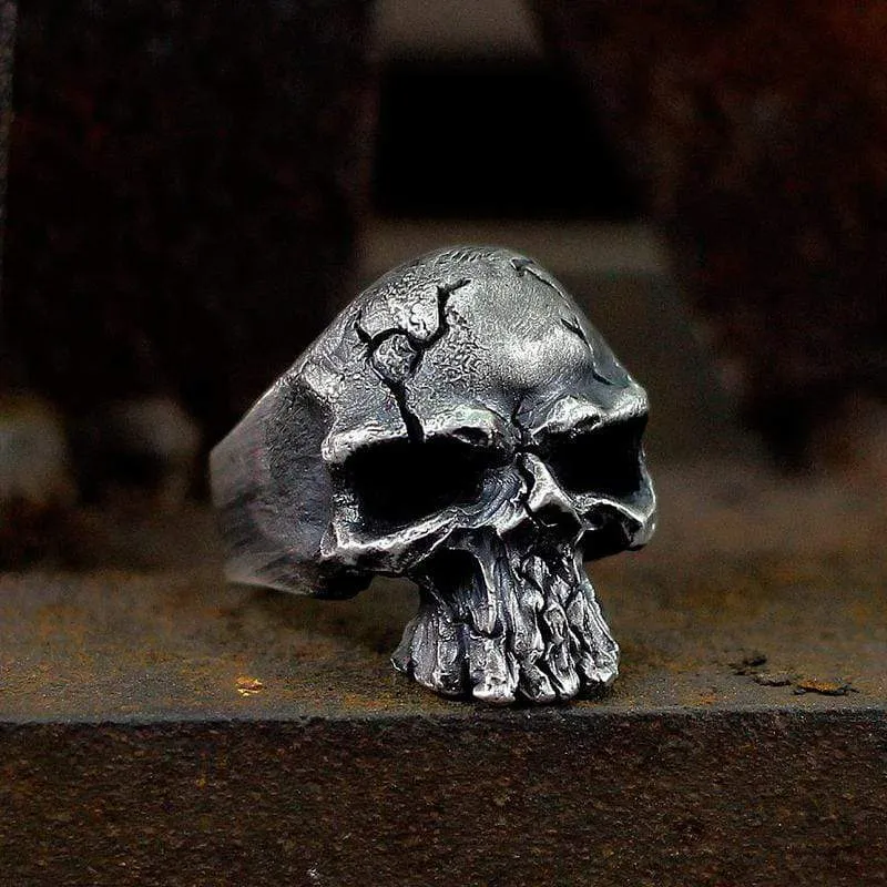 Dark Crack Sterling Silver Skull Ring sold by GTHIC product image thumbnail 5