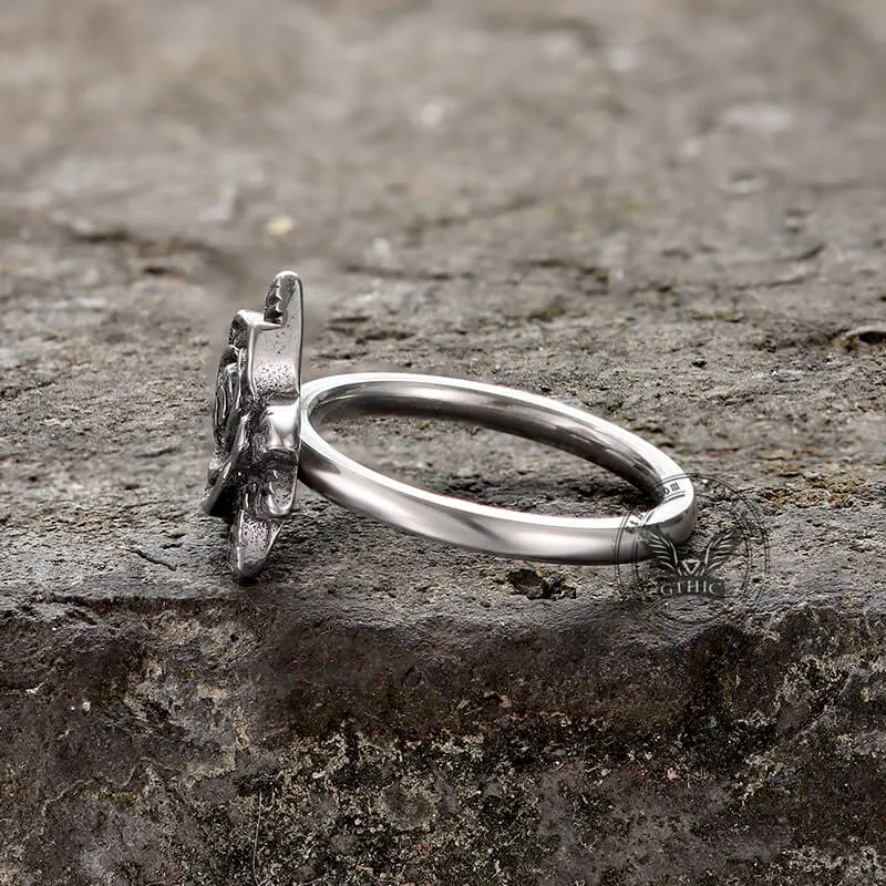 Vintage Rose Skull Stainless Steel Ring sold by GTHIC product image thumbnail 4