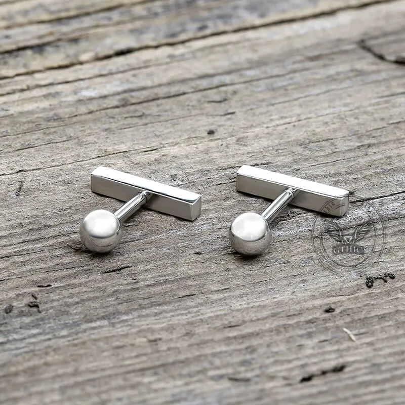 Minimalist Tiny Bar Stainless Steel Screw Back Earrings sold by GTHIC product image thumbnail 5