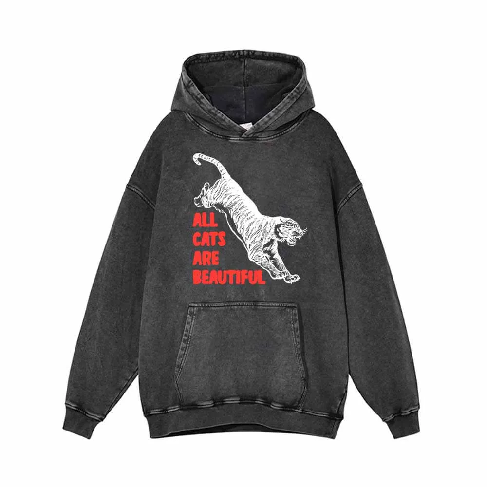 All Cats Are Beautiful Tiger Vintage Washed Hoodie sold by GTHIC