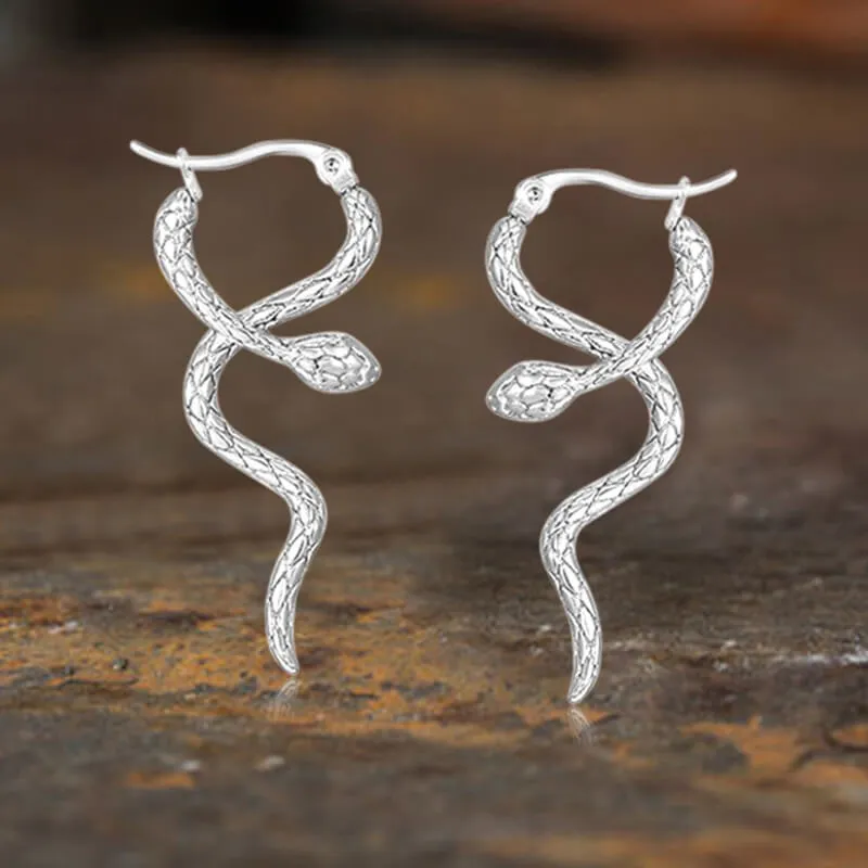 Vintage Curled Snake Stainless Steel Stud Earrings sold by GTHIC product image thumbnail 4