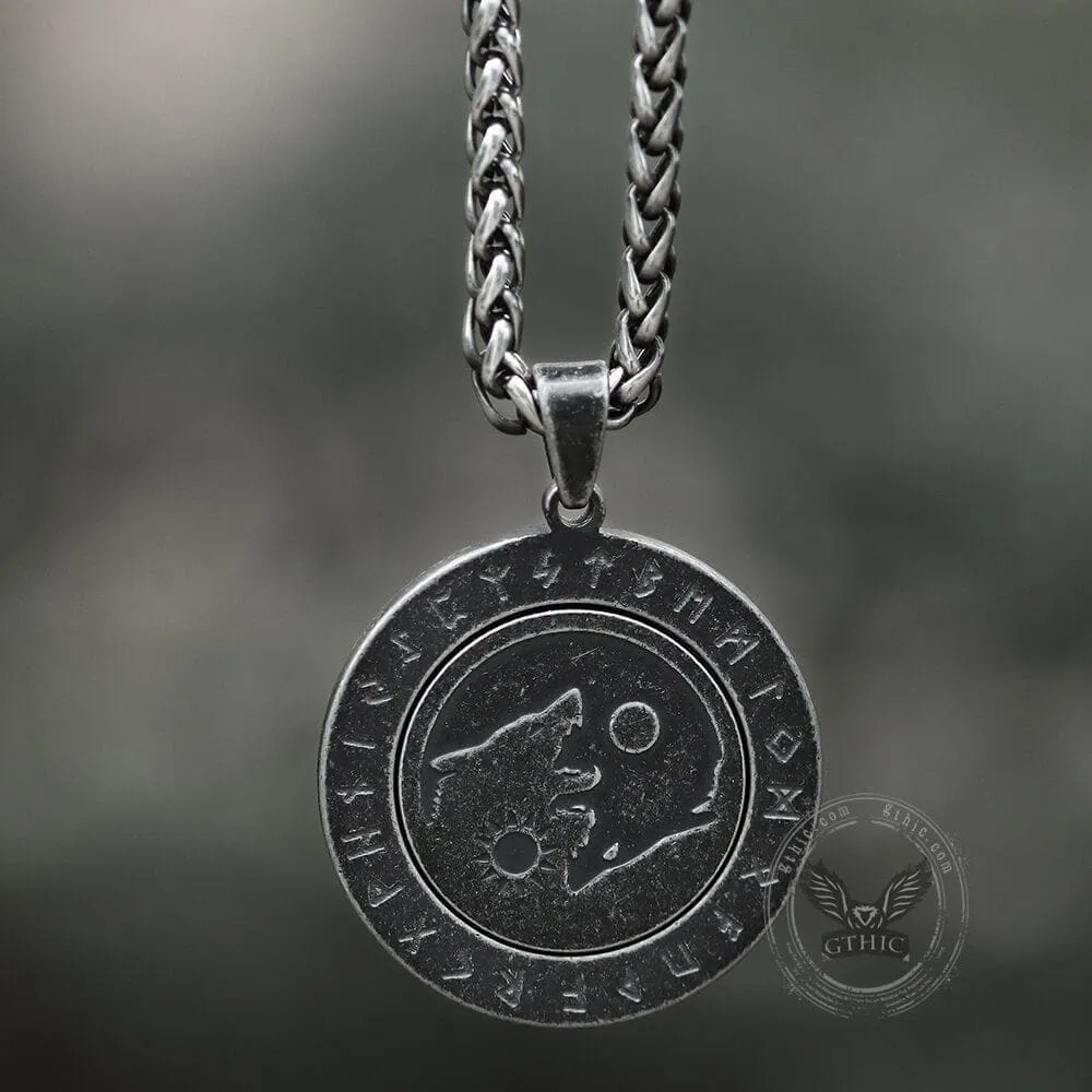 Rotatable Skoll and Hati Wolf Runes Stainless Steel Pendant sold by GTHIC product image thumbnail 5