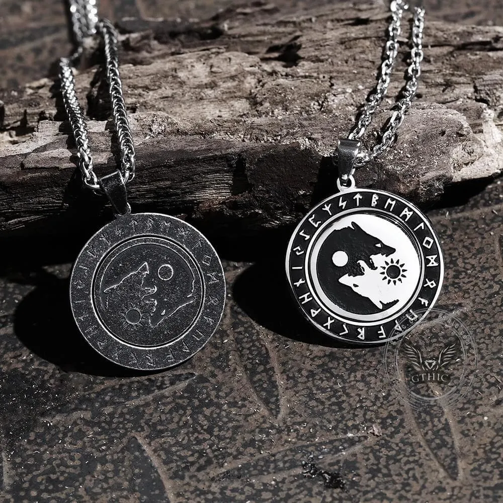 Rotatable Skoll and Hati Wolf Runes Stainless Steel Pendant sold by GTHIC product image thumbnail 4