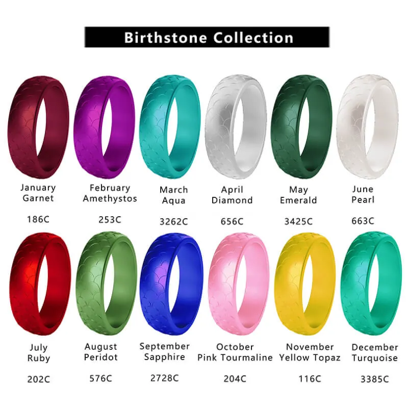 Fish Scale 3-Piece Stacking Silicone Band Ring sold by GTHIC