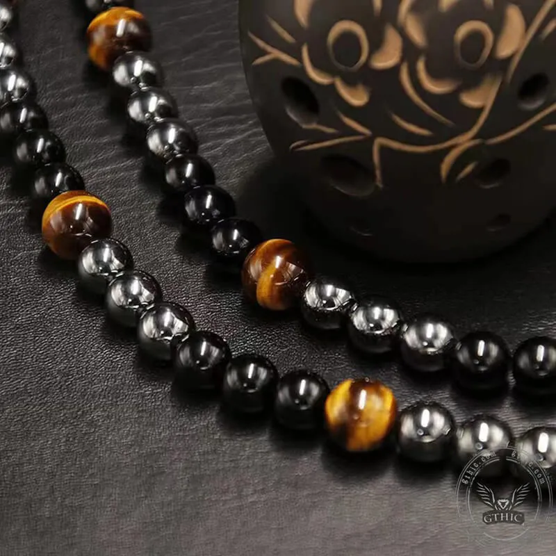 Vintage Tiger Eye Stone Men’s Bead Necklace sold by GTHIC product image thumbnail 4