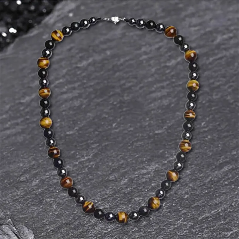 Vintage Tiger Eye Stone Men’s Bead Necklace sold by GTHIC product image thumbnail 3