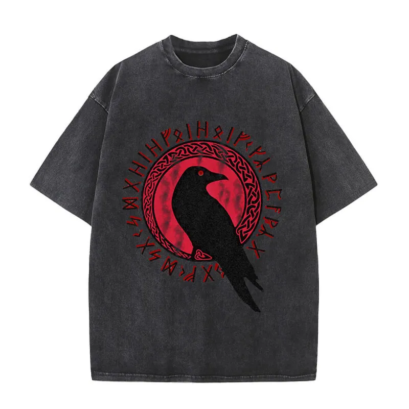 Vintage Washed Viking Raven Runes Knot T-shirt sold by GTHIC