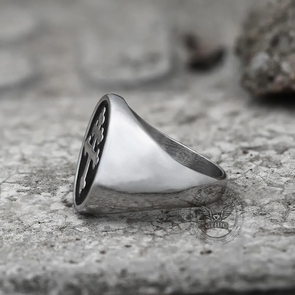 Cross of Lorraine Stainless Steel Masonic Ring sold by GTHIC product image thumbnail 5