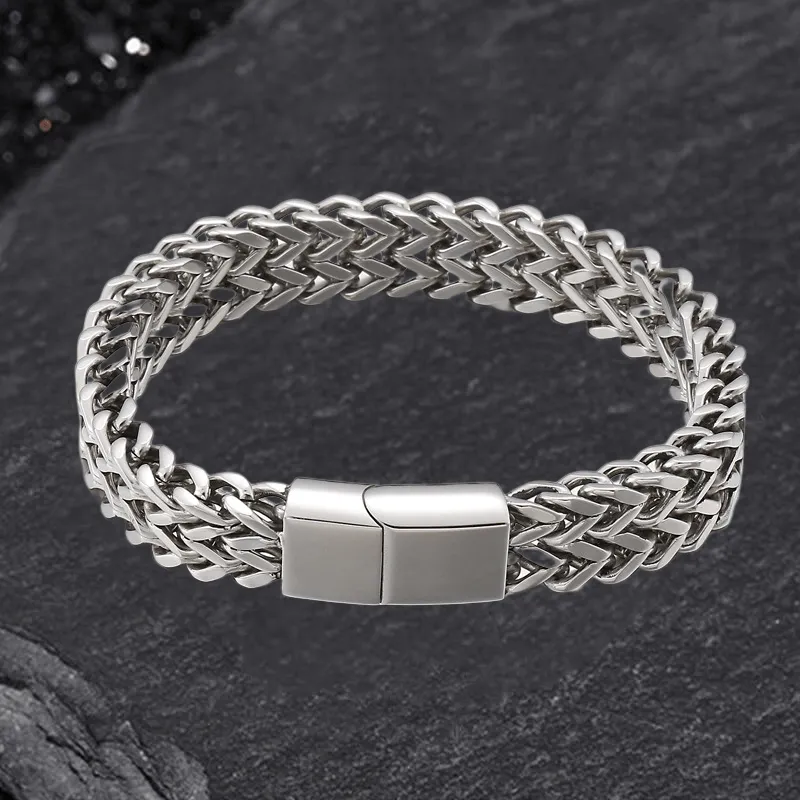 Double Layer Braided Keel Stainless Steel Bracelet sold by GTHIC