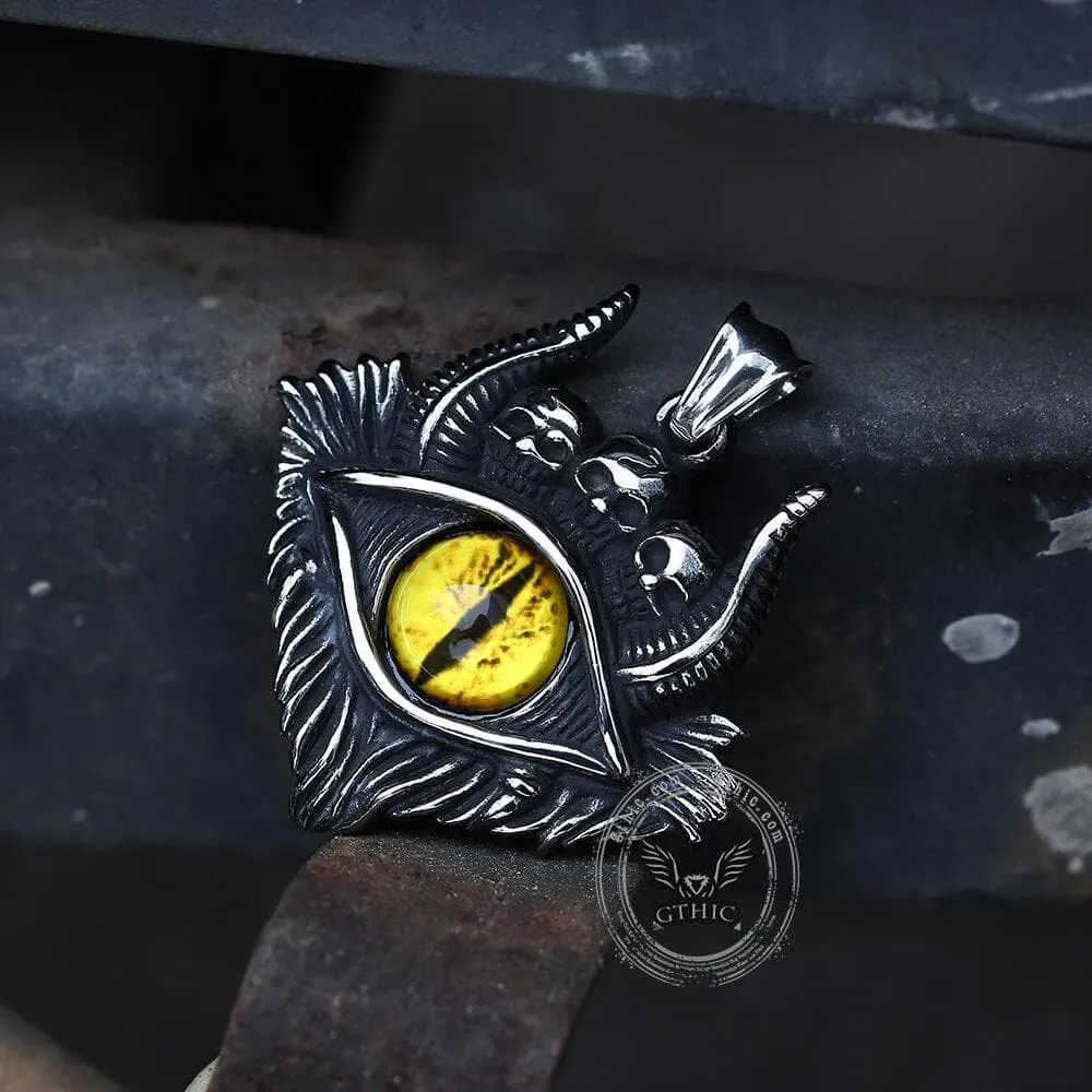 Eye of Hell Stainless Steel Skull Pendant sold by GTHIC product image thumbnail 2