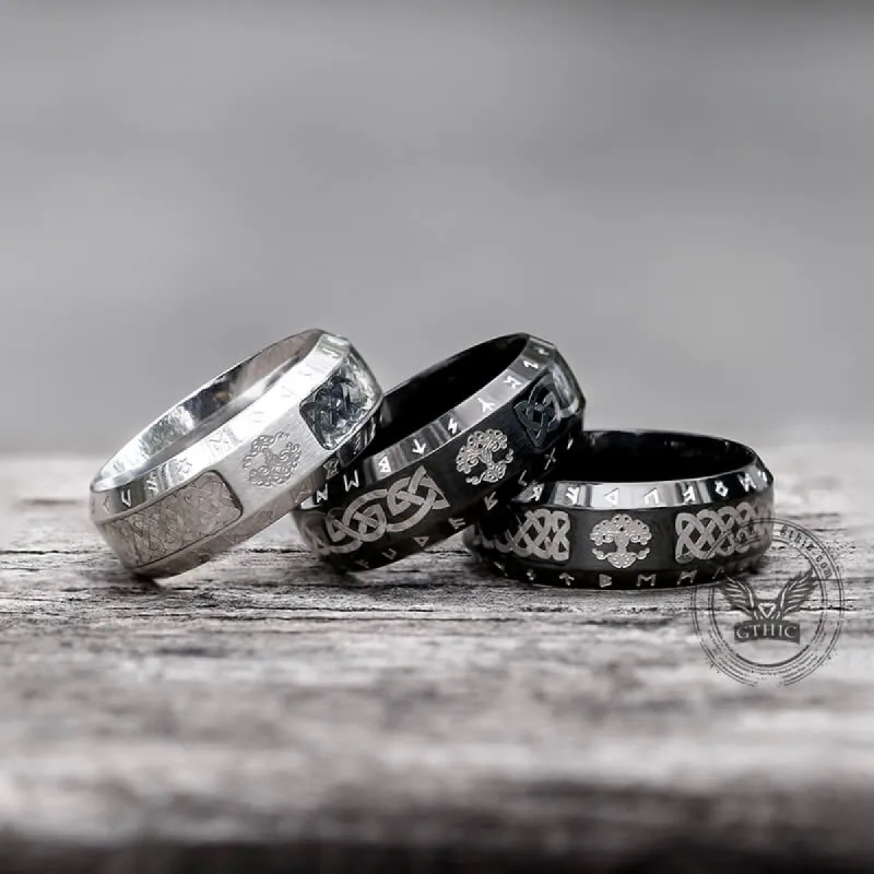Tree Of Life Knot Stainless Steel Band Ring sold by GTHIC