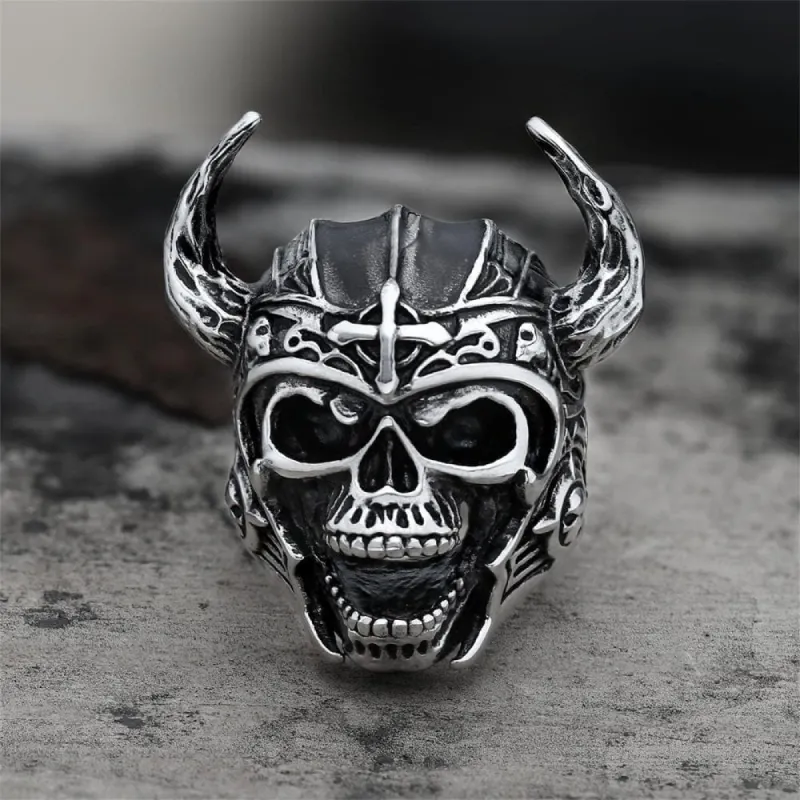 Nordic God of War Viking Warrior Skull Ring sold by GTHIC