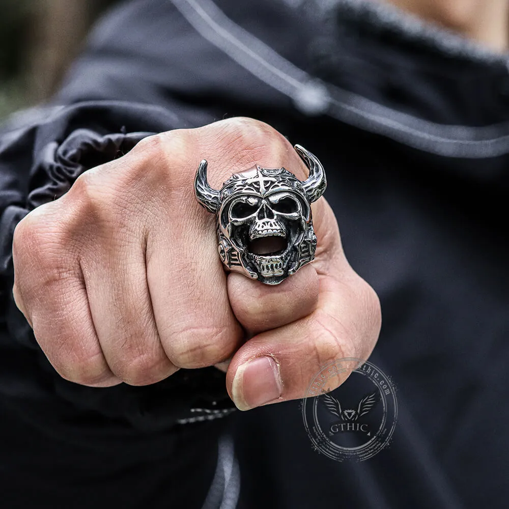 Nordic God of War Viking Warrior Skull Ring sold by GTHIC product image thumbnail 2