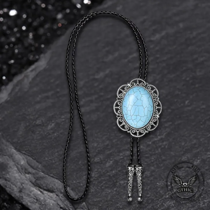 Classic Turquoise Western Cowboy Alloy Bolo Tie sold by GTHIC
