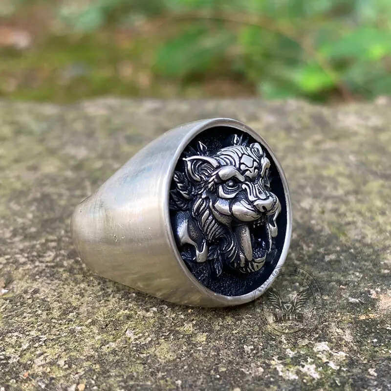 Saber Toothed Tiger Skulls Sterling Silver Ring sold by GTHIC product image thumbnail 2