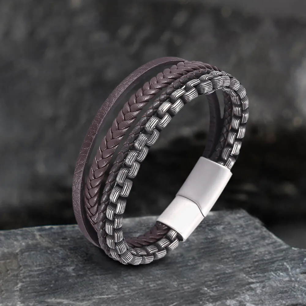 Simple Multi-layer Braided Stainless Steel Bracelet sold by GTHIC