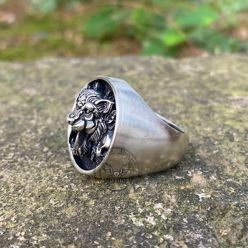 Saber Toothed Tiger Skulls Sterling Silver Ring sold by GTHIC product image thumbnail 4