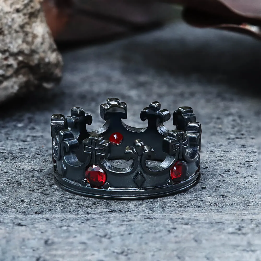 Gothic Roman Gemstone Crown Stainless Steel Ring sold by GTHIC product image thumbnail 3