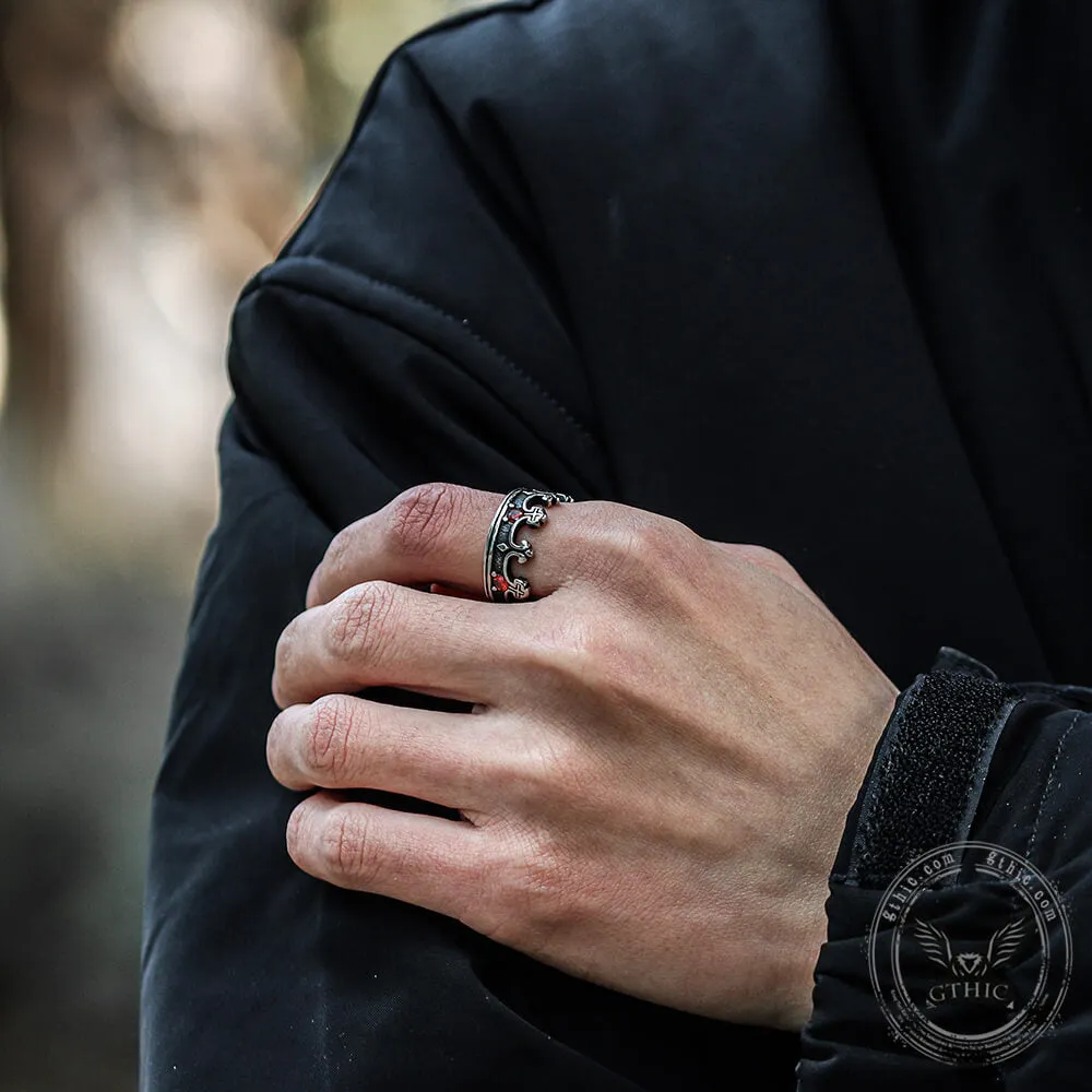 Gothic Roman Gemstone Crown Stainless Steel Ring sold by GTHIC product image thumbnail 2