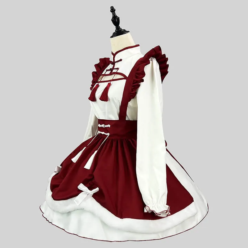 White And Red Cheongsam Maid Lolita Dress sold by GTHIC product image thumbnail 4
