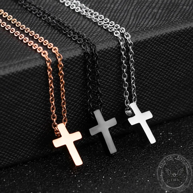 Minimalist Cross Stainless Steel Necklace sold by GTHIC