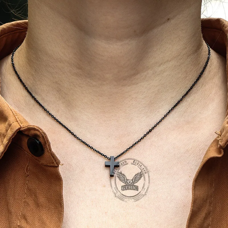 Minimalist Cross Stainless Steel Necklace sold by GTHIC product image thumbnail 2