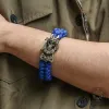 Japanese Samurai Dragon Brass Skull Paracord Bracelet sold by GTHIC