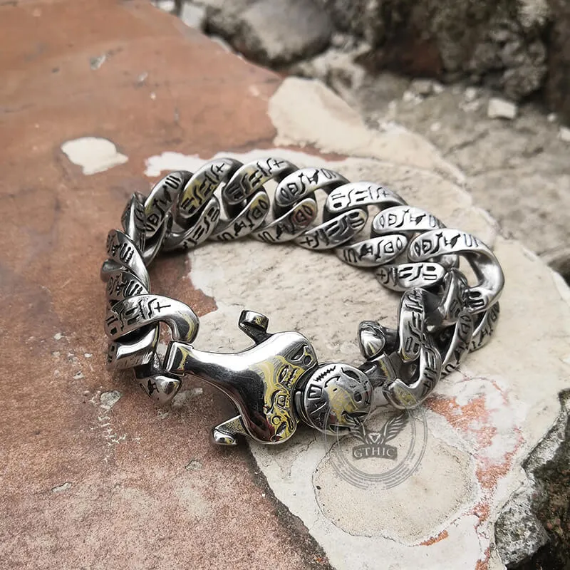 Ancient Egyptian Hieroglyphics Stainless Steel Bracelet sold by GTHIC product image thumbnail 5