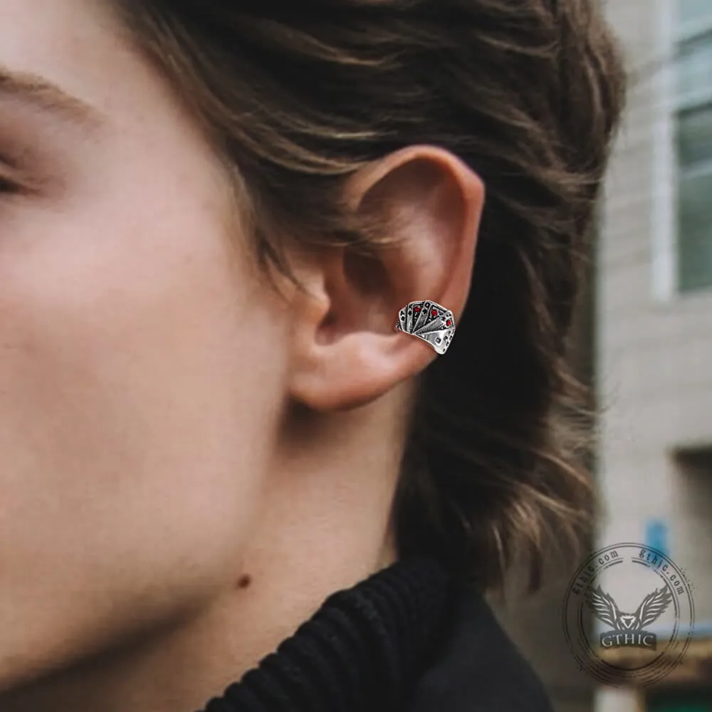 Diamond Poker Stainless Steel Ear Cuffs sold by GTHIC product image thumbnail 2