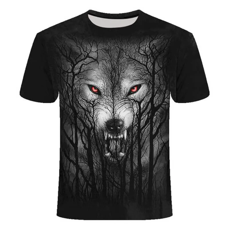 Night Forest Wolf Polyester T-shirt sold by GTHIC