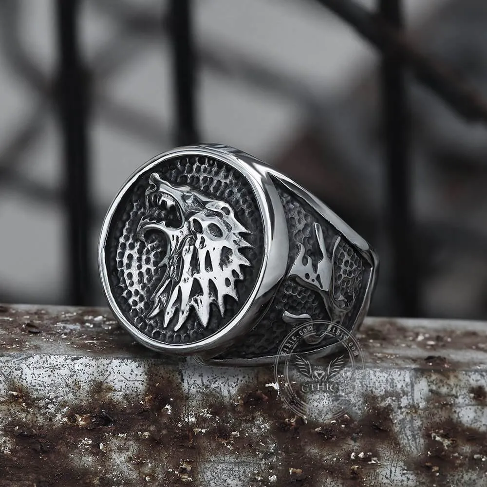 Growling Direwolf Stainless Steel Ring sold by GTHIC product image thumbnail 3