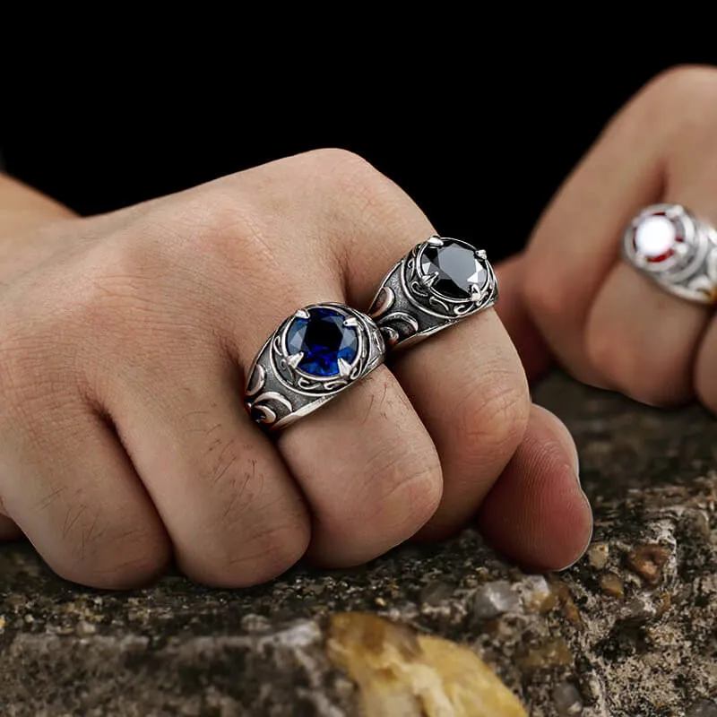 Carved Stainless Steel Gemstone Ring sold by GTHIC product image thumbnail 4