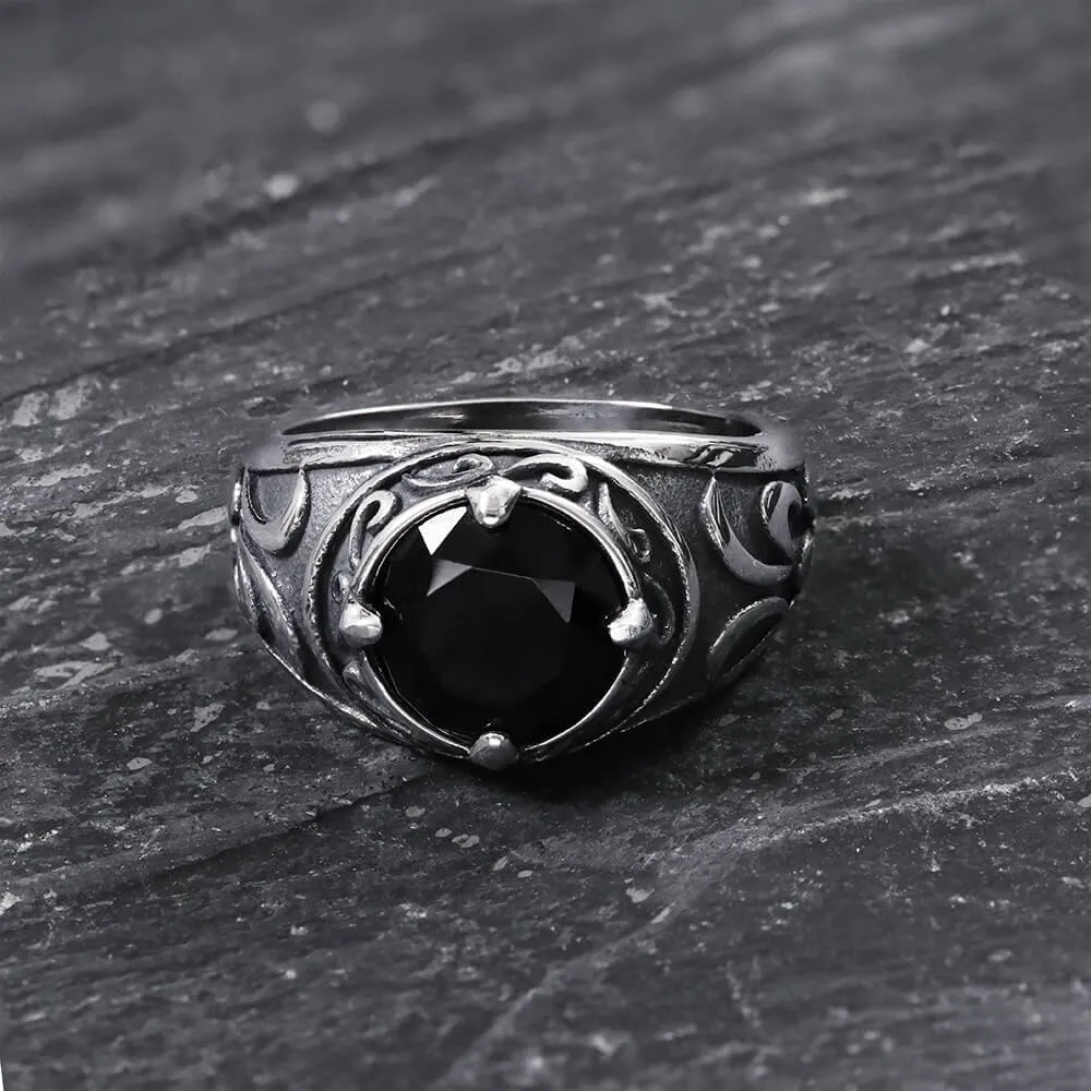 Carved Stainless Steel Gemstone Ring sold by GTHIC product image thumbnail 5